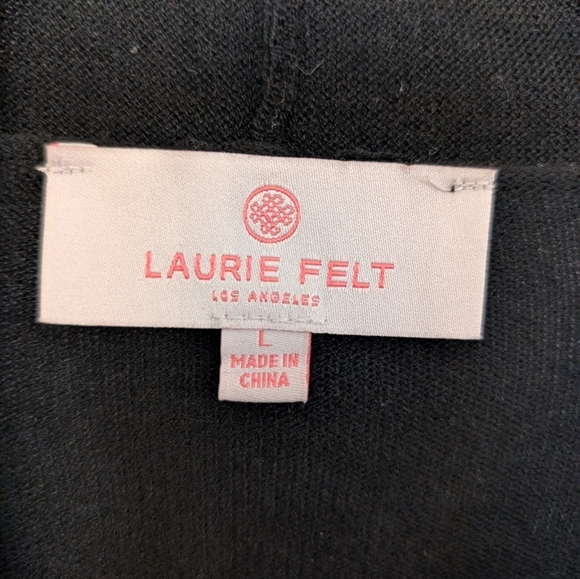 LAURIE FELT Cashmere Blend Open Front Belted Cardigan Sweater - Picture 4 of 6